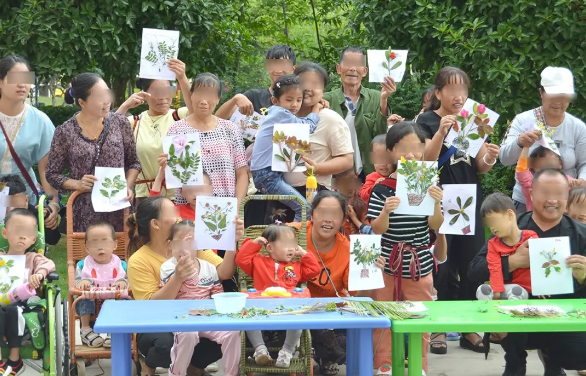 康復(fù)兒童社會融入活動—植物貼畫